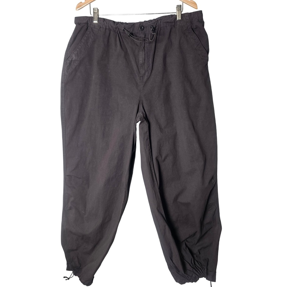 Madewell Jogger Pants 32 Black/Grey Cotton Stretch Bungee Hem Utility Gorpcore